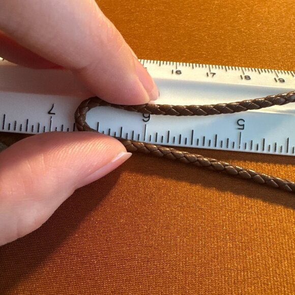 Pandora Braided Leather Wrap Bracelet Round Clasp Brown 13.5 Inches Approx - Picture 5 of 7